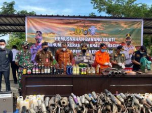 Polres Konawe Musnahkan Miras Ilegal dan Knalpot Racing