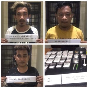 Polisi  Tangkap Tiga Pengedar, Sita Barang Bukti 1,03 Kg Sabu