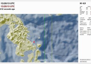 Gempa Magnitudo 4,9  Landa Kendari