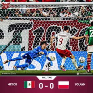 Kapten Timnas Polandia Lewandowski Gagal Eksekusi Penalti Melawan Meksiko, Skor 0-0