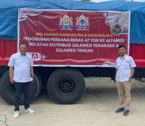 Kadin Sultra dan Kadin Kolaka Kirim Beras Lokal Petani Ke Swalayan di Sultra serta Sulteng