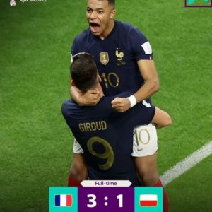 Giroud dan Mbappe Membawa Prancis ke Perempat Final, Menang 3-1 Atas Polandia