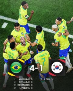 Korea Selatan Tersingkir, Brasil ke Perempat Final