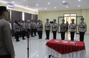 Kapolres Pimpin Sertijab Kabag SDM, Kabagren dan Kasat Intelkam Polres Konawe Utara