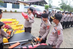 Curah Hujan Tinggi, Polresta Kendari Gelar Apel Kesiapsiagaan Bencana