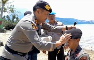 Puluhan Bintara Remaja Ikut Tradisi Pembaretan Polres Konawe Utara