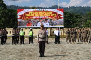 Tanggap Bencana, Polres Konawe Utara Bersama Instansi terkait Lakukan Apel Gelar Pasukan