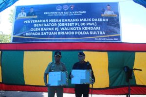 Pj Wali Kota Kendari Suport Brimob Polda Sultra Tingkatkan Kamtibmas