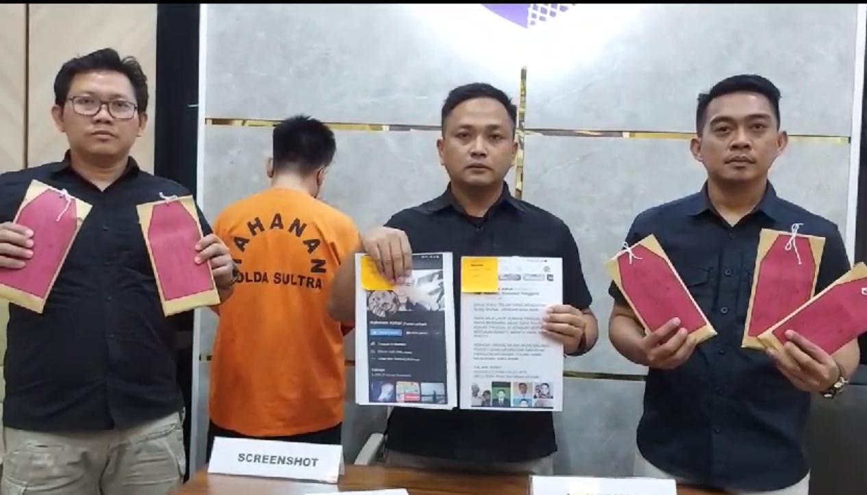 Tim Siber Polda Sultra Tangkap Otak Pelaku Penghinaan Suku di Media Social