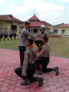 Polres Konawe Gelar Pembinaan Tradisi Pembaretan Bintara Remaja Diktuba Polri Gel. I Tahun 2023