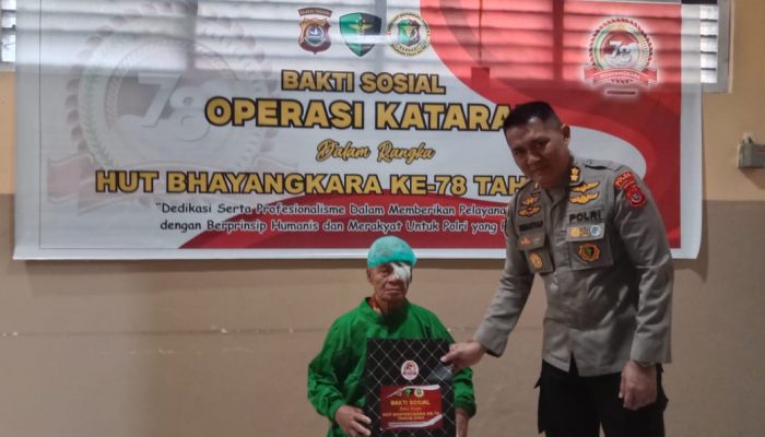 Biddokkes Polda Sultra Gelar Operasi Katarak Gratis Bagi Lansia Kurang Mampu Dalam Rangka Hari Bhayangkara ke-78