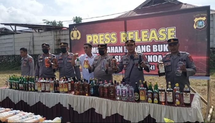 Dua Ton Miras Dimusnahkan Hasil Operasi Pekat 2024 Polresta Kendari