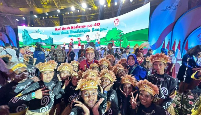 Pj Gubernur Sultra Hadiri Puncak Peringatan Hari Anak Nasional ke-40 Tahun 2024 di Papua